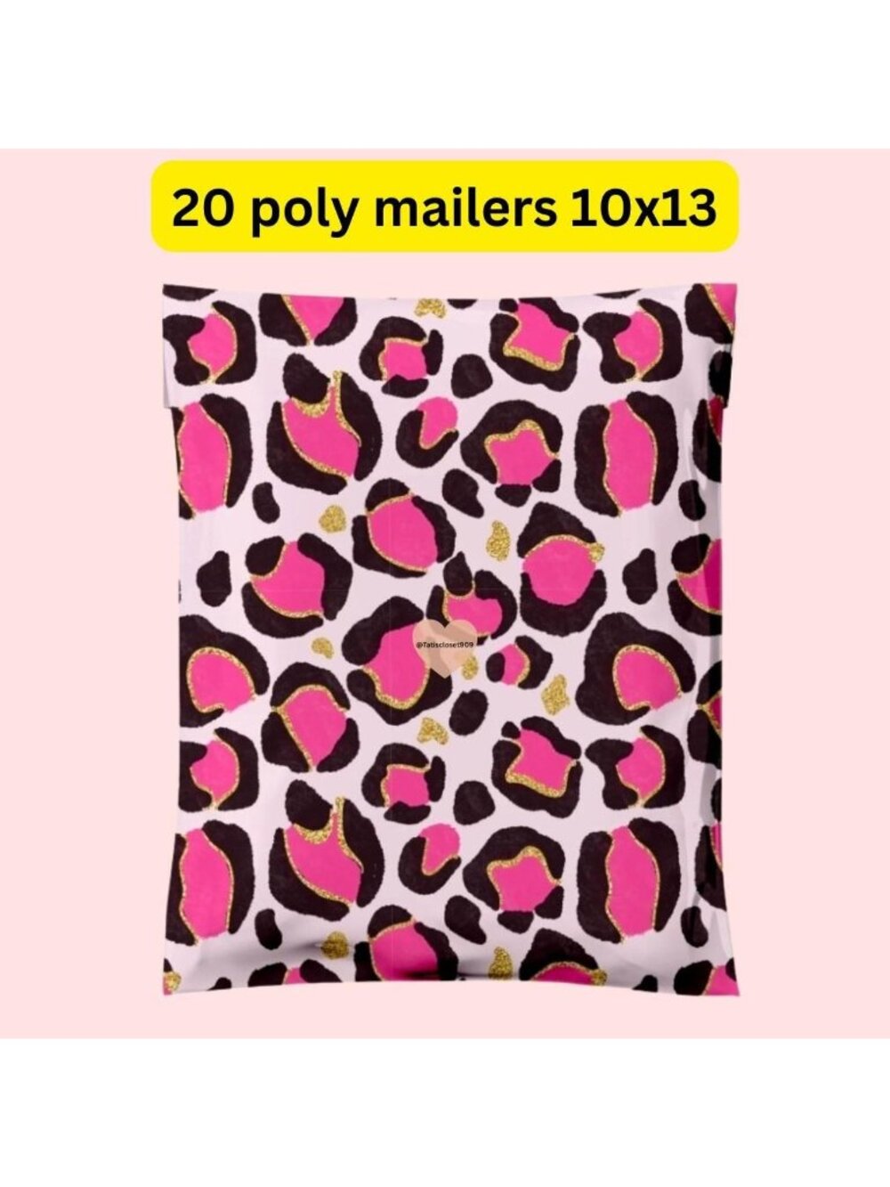20 Pink Leopard Print Poly mailers 10x13